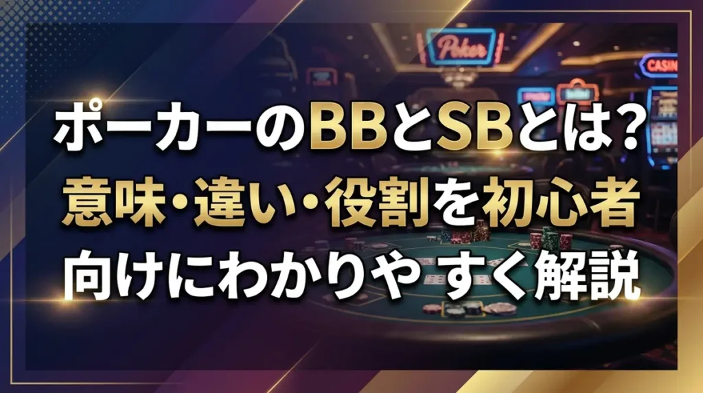 ポーカーのBBとSBとは？意味・違い・役割を初心者向けにわかりやすく解説