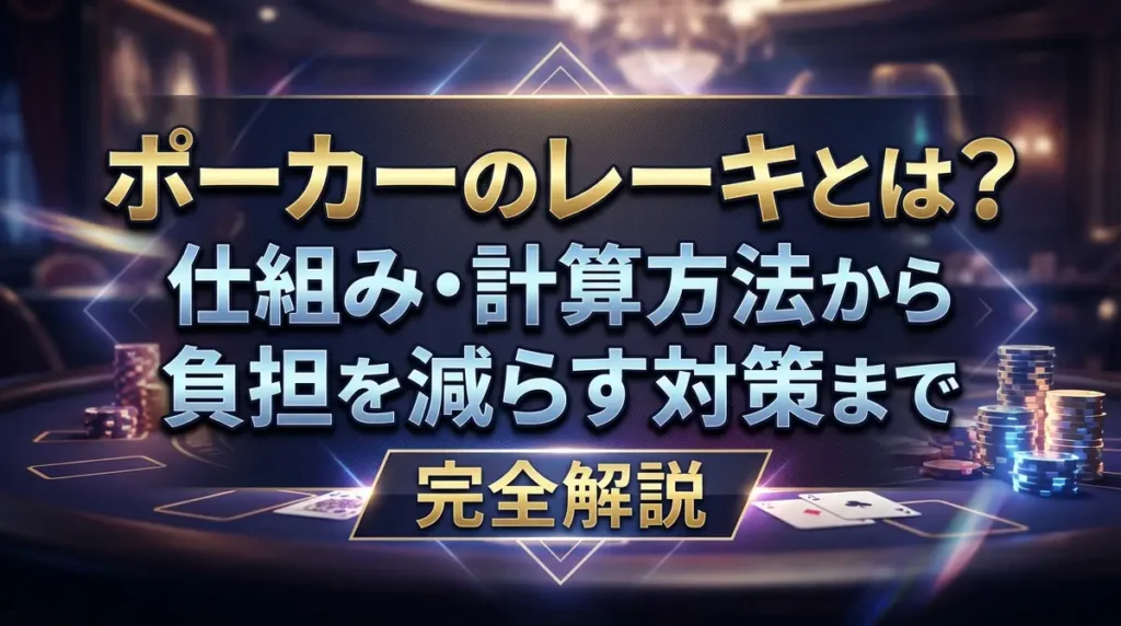 ポーカーのレーキとは？仕組み・計算方法から負担を減らす対策まで完全解説