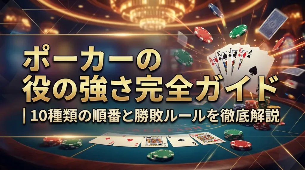 ポーカーの役の強さ完全ガイド｜10種類の順番と勝敗ルールを徹底解説