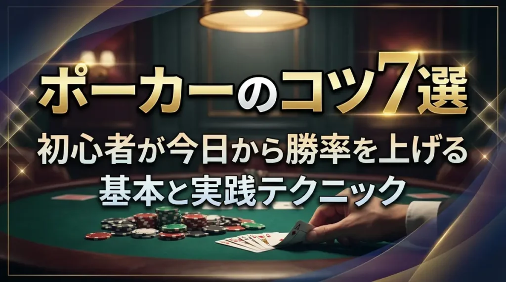 ポーカーのコツ7選｜初心者が今日から勝率を上げる基本と実践テクニック
